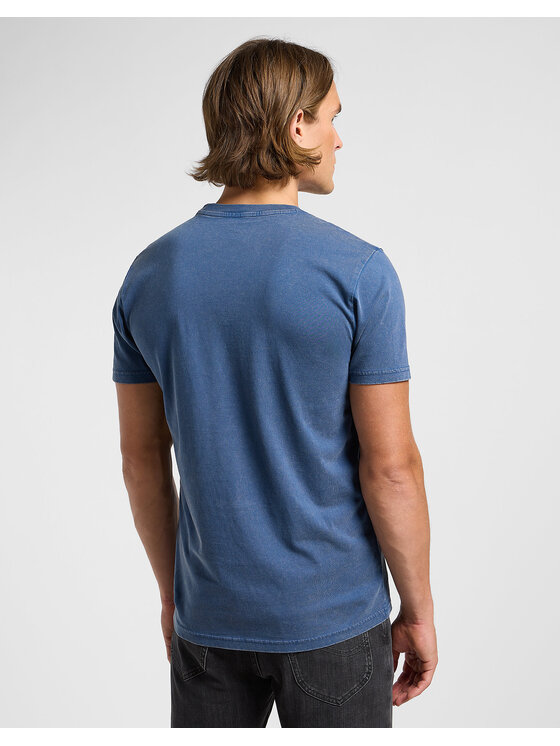 Lee Lee T-Shirt MEDIUM LOGO TEE Niebieski Regular Fit