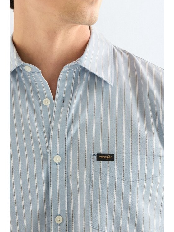 Wrangler Wrangler Camicia 1 PKT SHIRT Blu Regular Fit