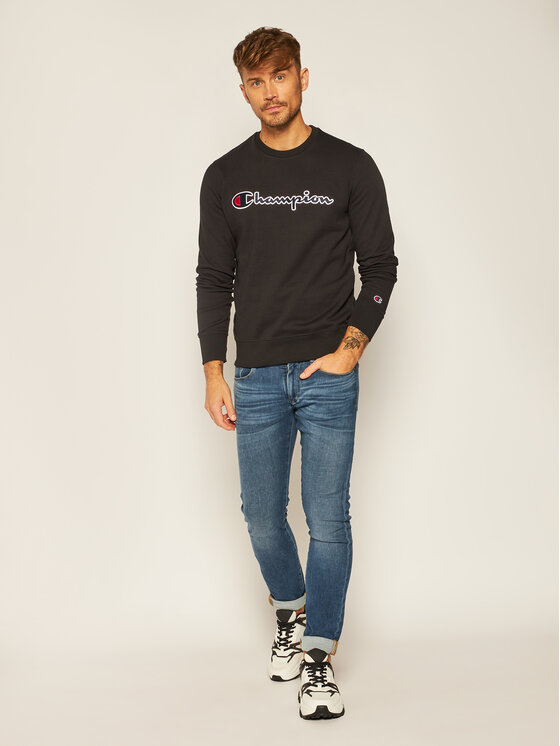 Champion Champion Світшот Script Logo 214720 Чорний Regular Fit