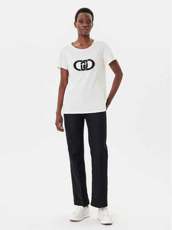 Liu Jo Sport Liu Jo Sport T-krekls TF5280 JS923 Écru Regular Fit
