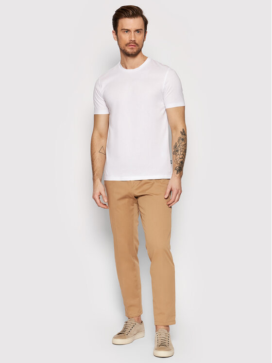 BOSS Boss Marškinėliai Tessler 50468395 Balta Slim Fit