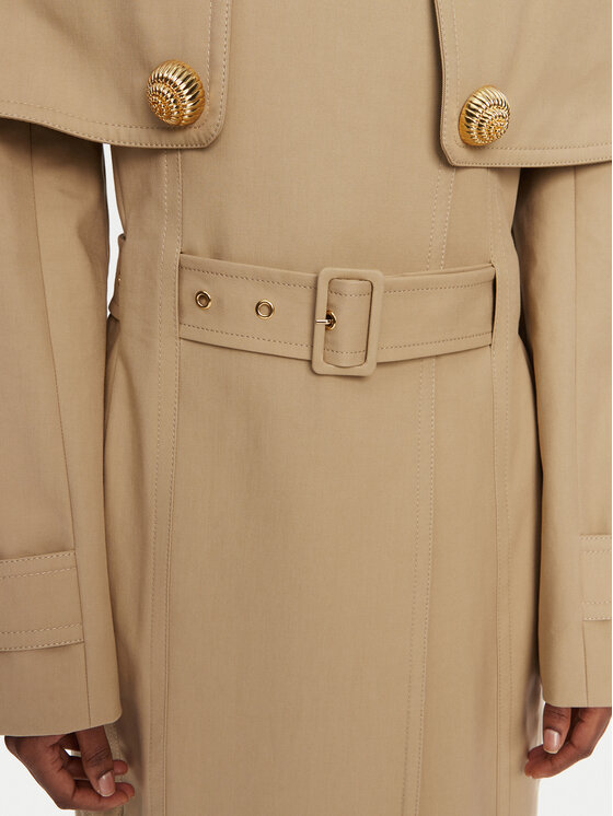 Balmain Balmain Trench DF0TL155CF48 Bej Regular Fit