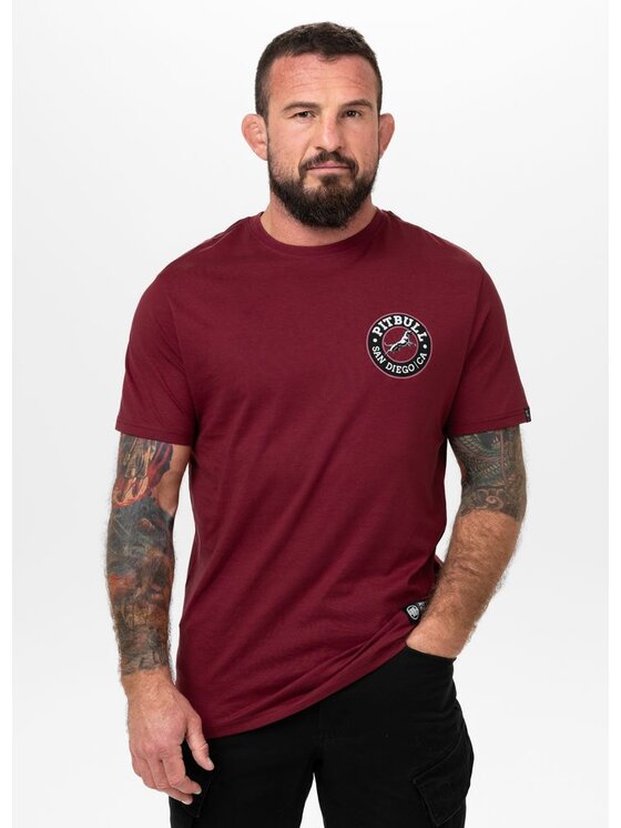PITBULL PITBULL T-Shirt AUTOMATIC Bordowy Regular Fit