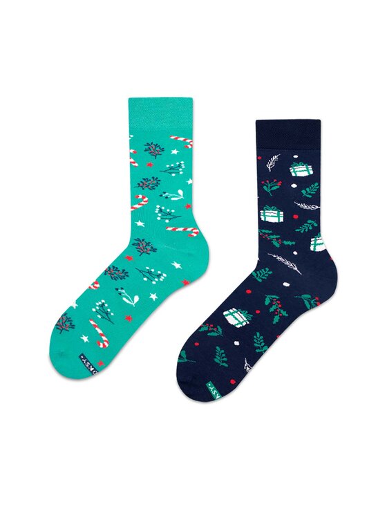 Zooksy Zooksy Zestaw 2 par wysokich skarpet unisex mixTURY Zielony