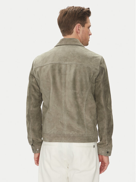 Serge Pariente Serge Pariente Lederjacke Cred Grau Regular Fit