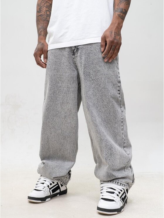 Jigga Wear Jigga Wear Jeansy Szerokie luźne spray 130754 Szary Baggy Fit