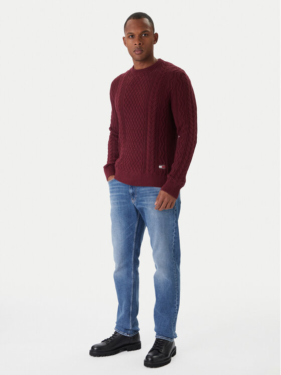 Tommy Jeans Tommy Jeans Svetr DM0DM22101 Červená Regular Fit