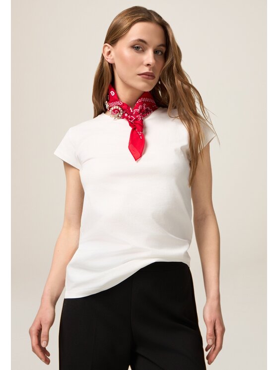 Oltre Oltre T-shirt G002J004352N016 Bianco Slim Fit