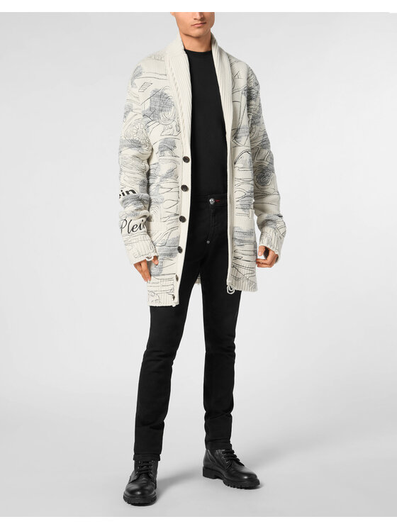 PHILIPP PLEIN PHILIPP PLEIN Kardigan 23403 Beżowy Regular Fit