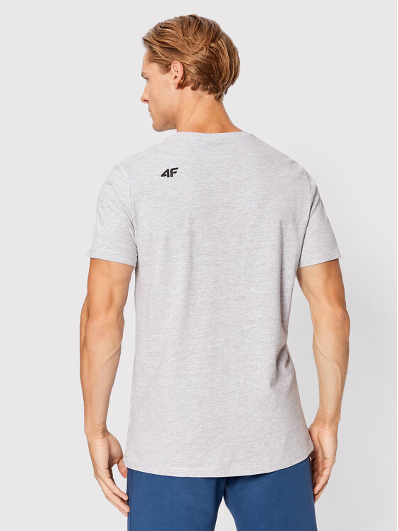 4F 4F T-Shirt H4Z22-TSM353 Szary Regular Fit