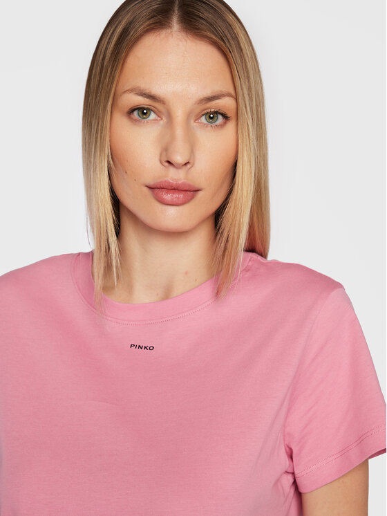 Pinko Pinko T-Shirt Basico 1G17W9 Y7XK Różowy Regular Fit