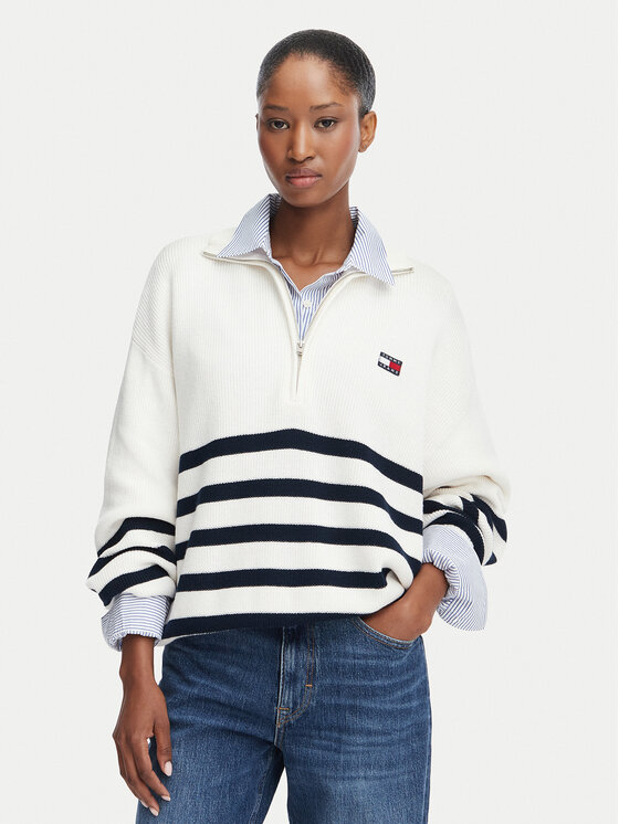 Tommy Jeans Tommy Jeans Pullover DW0DW22928 Creme Regular Fit