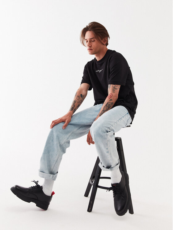 Hugo Hugo Тишърт 50486471 Черен Relaxed Fit