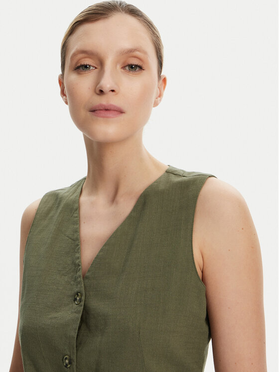 Vero Moda Vero Moda Prsluk Caia 10333795 Zelena Regular Fit