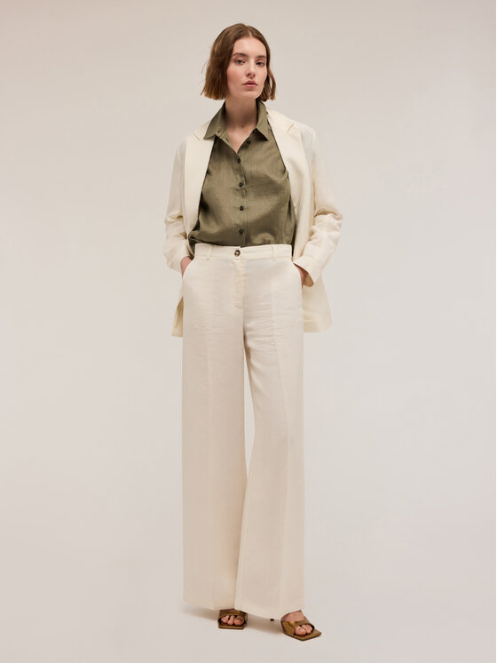 Motivi Motivi Pantaloni di tessuto P296Q003957N011 Bianco Over Fit