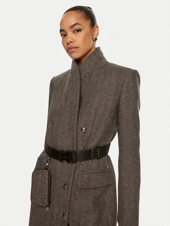 Elisabetta Franchi Elisabetta Franchi Зимно палто CP-00-246E2-V1000 Сив Regular Fit