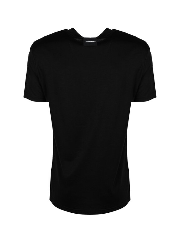 Les Hommes Les Hommes T-Shirt LS234335-469U | Back Lable Μαύρο Regular Fit