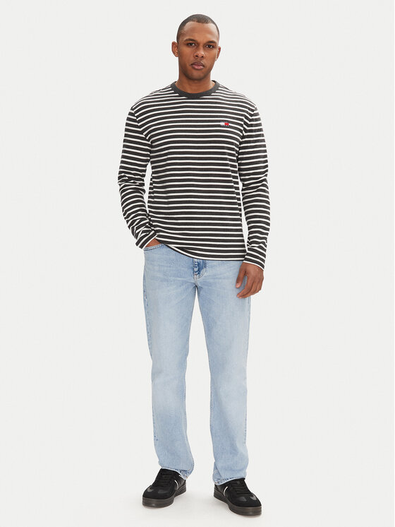 Tommy Jeans Tommy Jeans Majica dugih rukava Breton DM0DM20803 Siva Regular Fit