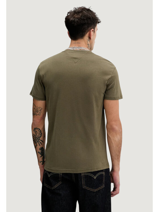 Tommy Jeans Tommy Jeans T-Shirt TJM SLIM LINEAR CHES Πράσινο Slim Fit