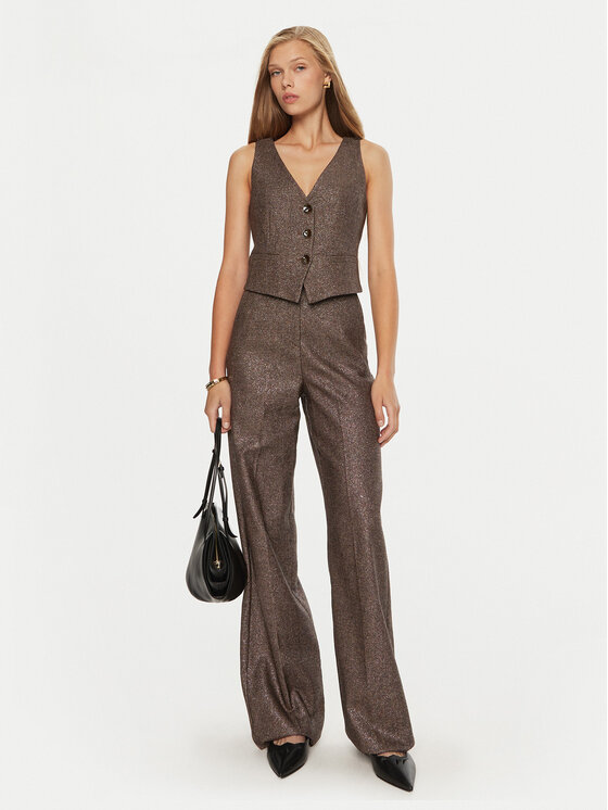 Marella Marella Pantaloni di tessuto Ecuador 2423136102 Marrone Regular Fit