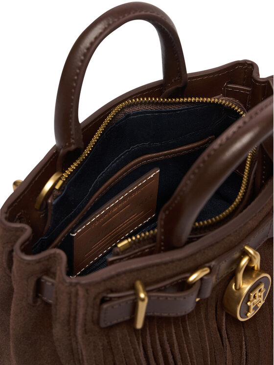 Tommy Hilfiger Tommy Hilfiger Kabelka American Icon Micro Tote Fringes AW0AW19217 Tmavo hnedá