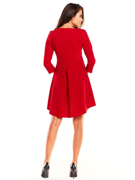 Awama Awama Sukienka codzienna A663 Czerwony Basic Fit