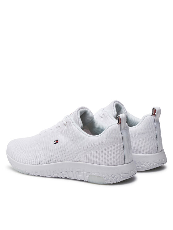 Tommy Hilfiger Tommy Hilfiger Sneakersy Corporate Knit Rib Runner FM0FM02838 Biały