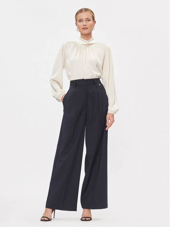 Dixie Dixie Spodnie materiałowe PCHSVCGA Granatowy Relaxed Fit