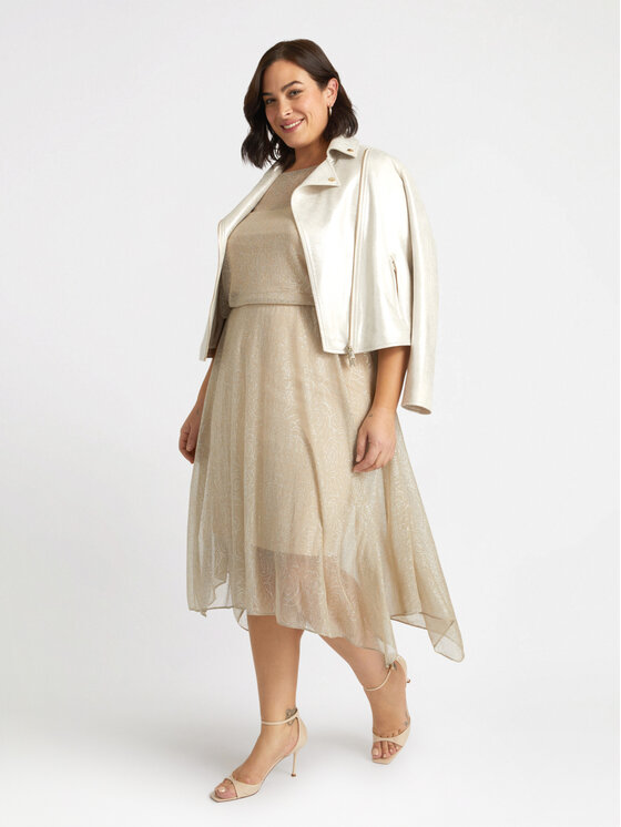 Fiorella Rubino Fiorella Rubino Sukienka wieczorowa 7550T001562N008 Kremowy A-Line Fit