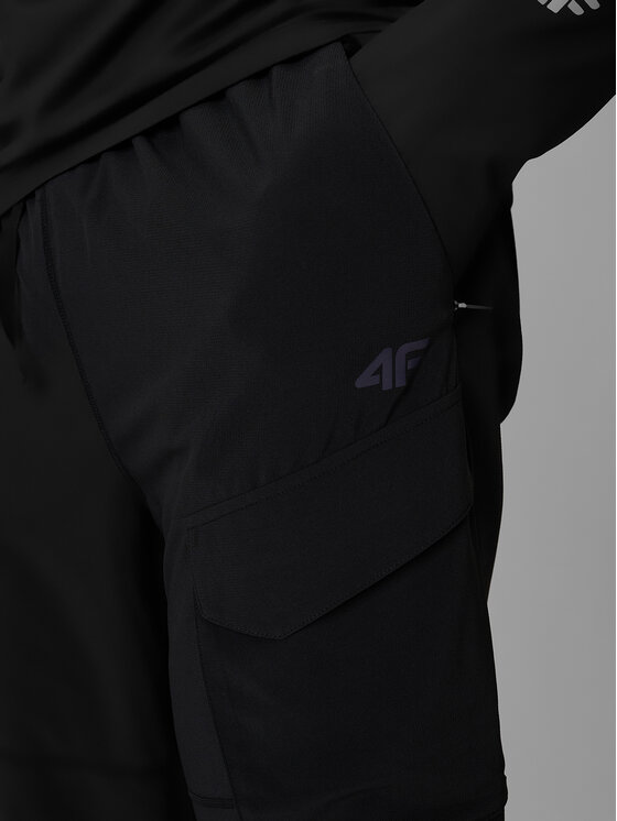 4F 4F Spodnie outdoor TREKKING Czarny Regular Fit