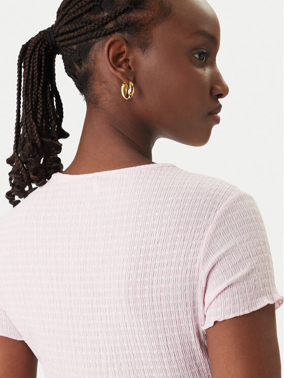 Tommy Jeans Tommy Jeans T-shirt Smock Seersucker DW0DW22219 Rosa Slim Fit