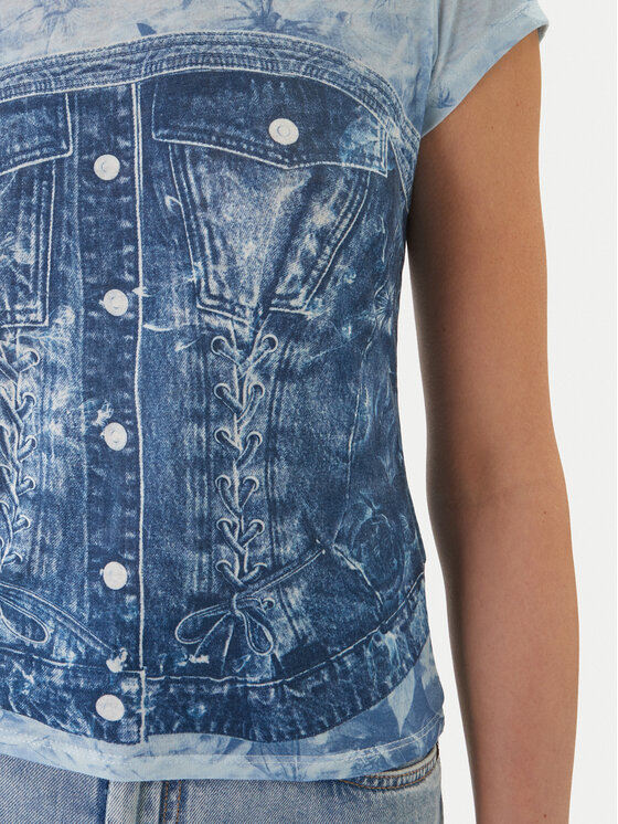 Guess Guess T-shirt W6GI44 K3614 Plava Regular Fit