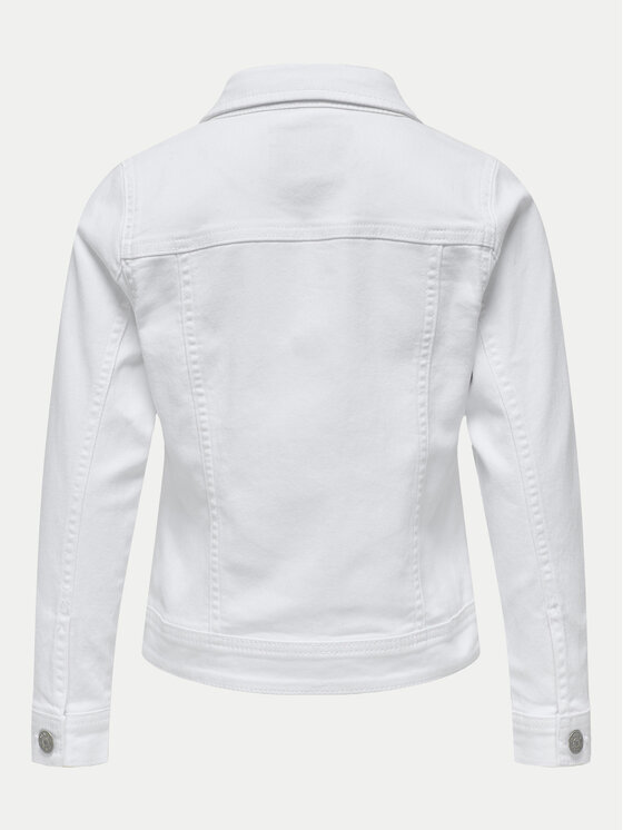 Kids ONLY Kids ONLY Τζιν μπουφάν Sara 15340451 Λευκό Regular Fit