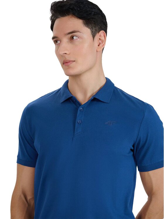 4F 4F Polokošeľa 4FWMM00TPTSM367-031S Tmavomodrá Regular Fit