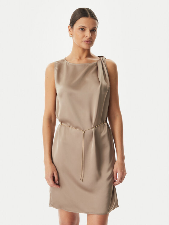 HUGO HUGO Abito da cocktail Koberi 50566963 Marrone chiaro Regular Fit