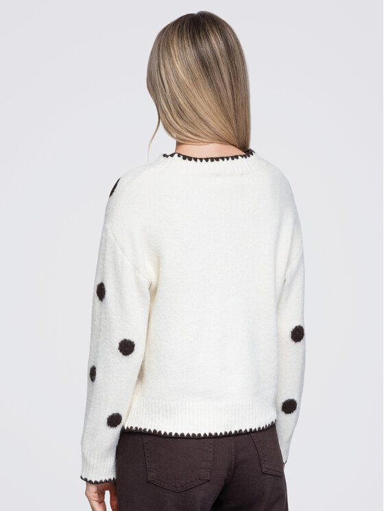 Ombre Ombre Sweter OW-SW-E0021 Beżowy Regular Fit