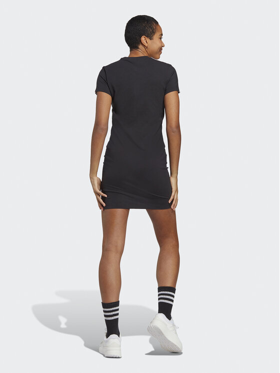 adidas adidas Každodenné šaty Essentials 3-Stripes Tee Dress IC8785 Čierna Fitted Fit