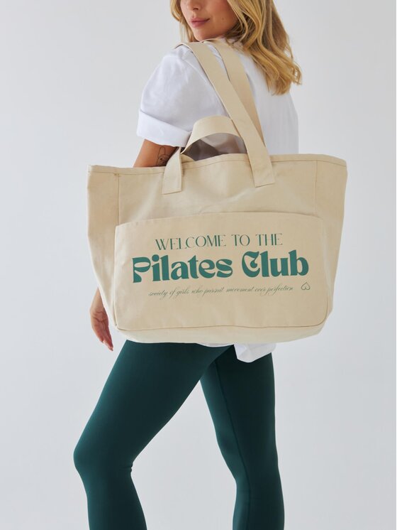 BeShaped BeShaped Torba na zakupy Welcome to the Pilates Club Zielony