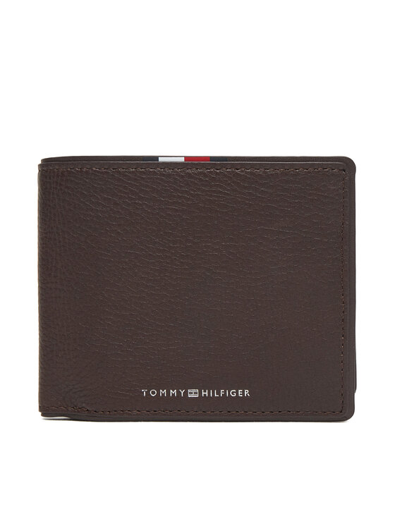 Tommy Hilfiger Duży Portfel Męski Th Corp Cc Flap & Coin AM0AM13741 Brązowy