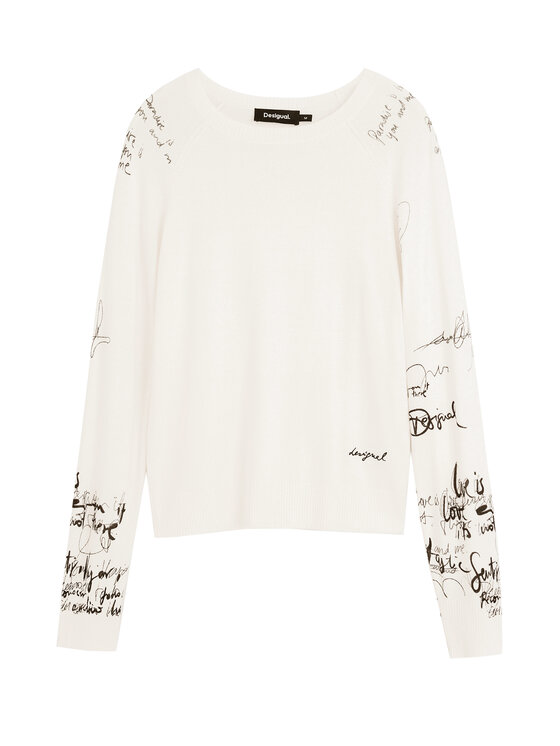 Desigual Desigual Džemperis Marquette 26SWJF10 Écru Regular Fit