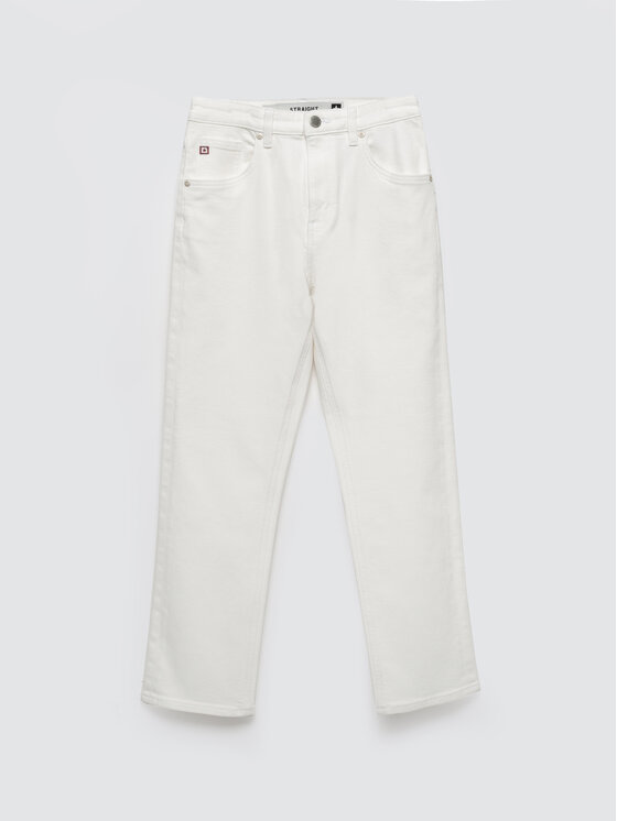 BIG STAR BIG STAR Jeansy AVRIL CROPPED Kremowy Straight Leg