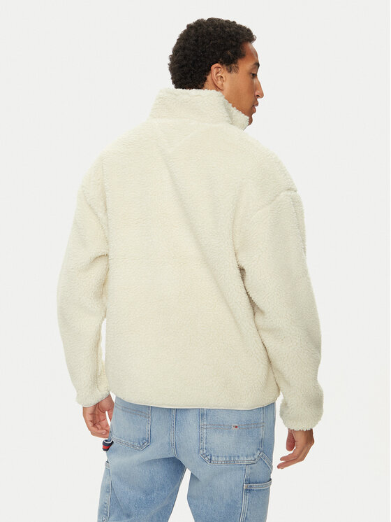 Tommy Jeans Tommy Jeans Geacă fără fermoar Teddy DM0DM19242 Écru Relaxed Fit