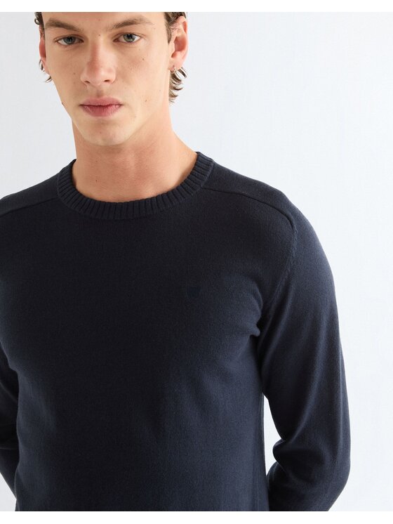 Wrangler Wrangler Sweter CREW NECK KNIT Niebieski Regular Fit