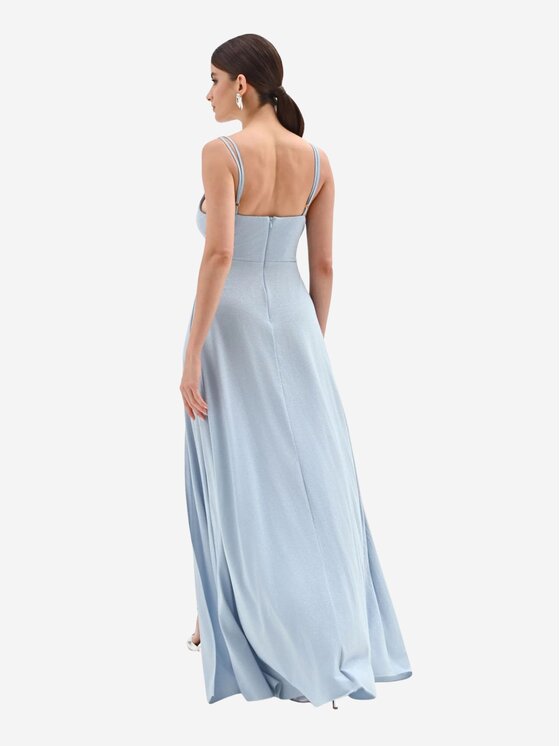 Rinascimento Rinascimento Φόρεμα βραδινό Abito lungo donna in jersey lurex Ανοιχτό μπλε Regular Fit