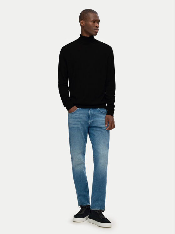 Selected Homme Selected Homme Bluză cu gât Tray 16094653 Negru Regular Fit