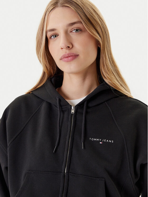 Tommy Jeans Tommy Jeans Bluză Linear DW0DW21163 Negru Boxy Fit