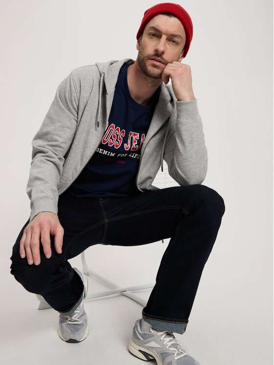 Cross Jeans Cross Jeans Bluza 25453-004 Szary Zipped Hoodie Fit