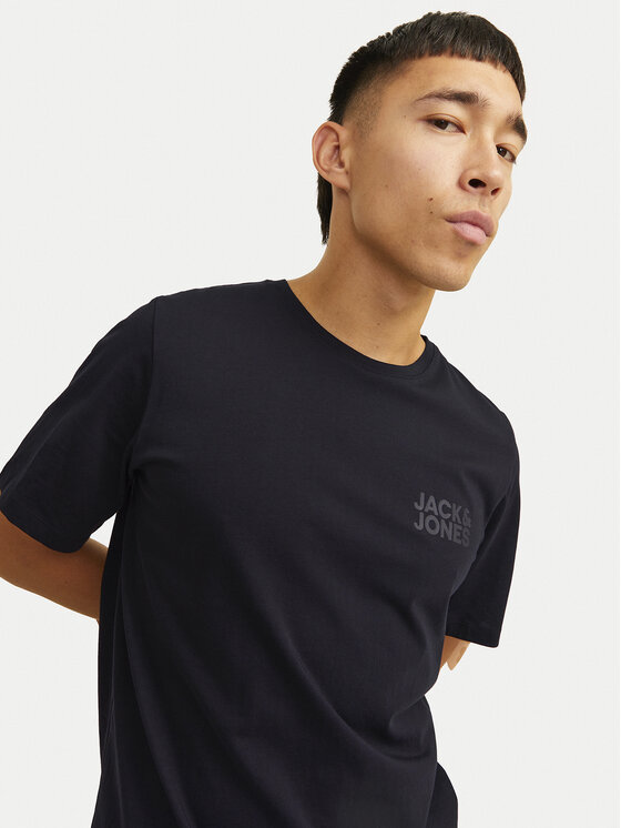 Jack & Jones Jack & Jones T-Shirt Corp Logo 12151955 Czarny Standard Fit