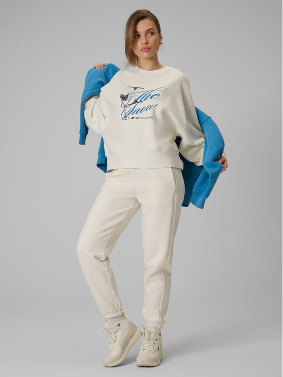 4F 4F Spodnie dresowe WINTER CLUB Kremowy Regular Fit