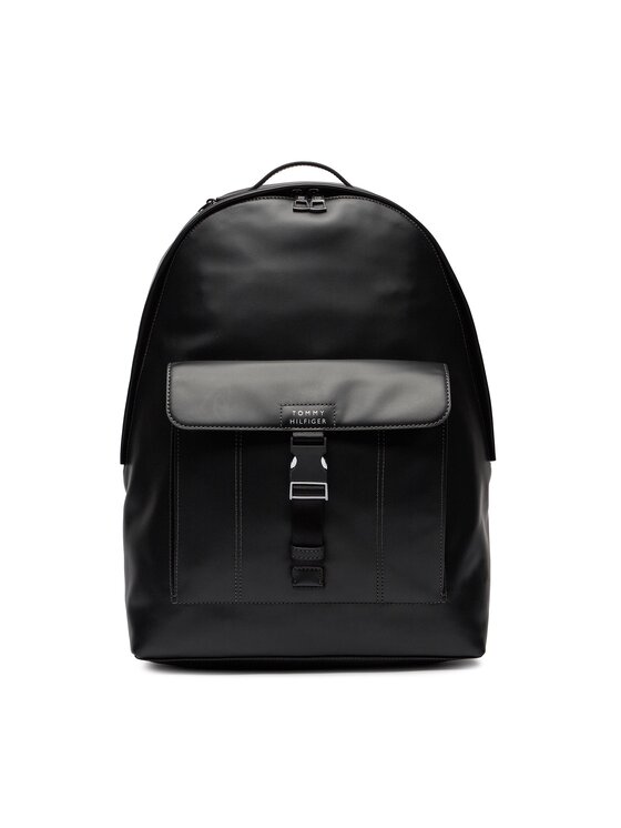 Rucsac Tommy Hilfiger Th Spw Leather Backpack AM0AM11823 Negru